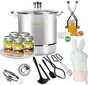LINMAGCO Canning Pot-Canning Supplies Starter kit, Water Bath Canner with Lid - Stainless Steel, Home Canning Tool Kit, Steam Canner with Rack for Canning