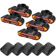 USB Rechargeable Safety Warning Cycling Light Bike Alarm 110dB Waterproof 5 Pack