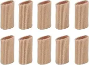 10 Pcs Silicone Toe Sleeves, Toe Cushion Protectors, Tube Sleeves Soft Gel Corn Pad Protectors, for Bunion, Hammer Toe, Cushions Corns, Blisters, Calluses, Toes and Fingers (Small)