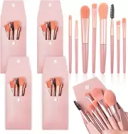 5 Sets Travel Makeup Brush, Makeup Brushes Set with Bag, Pink Makeup Brushes ...