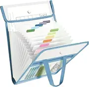 File Bag - Document Bag | File Tote Bag | File Holder Carrying Brief Case | Vertical Document Holder | A4 Accordion Folder 13-Grid Test Paper Organizer for Workplace Nursing Shelf Teacher Travel