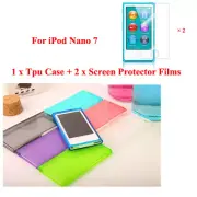 Soft TPU Skin Case Cover for Apple iPod Nano 7 7G 7th + 2pcs HD Screen Protector