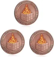 Dumpster Fire Challenge Coin - Dumpster Fire Desk Coin Accessories -Employee Appreciation Medallion for Staff Appreciation, Farewell & Going Away Gifts (3 Red Bronze)