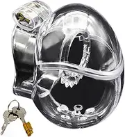 SAHOOSAFETY Chastity Belt For Men, Full Bondage Penis Cage CB6000 Egg Type Chastity Cage Transparent Chastity Cage SM Sex Toys For Men(Dornig,43mm)
