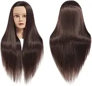 Training Head 26"-28" Mannequin Head Hair Styling Manikin Cosmetology Doll Head Synthetic Fiber Hair Hairdressing Training Model Free Clamp (1711D0420)