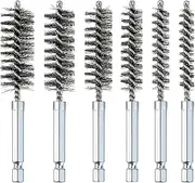 Stainless Steel Bore Brush - Twisted Hex Shank Bore Brush Kit | Tough Bristles Drill Scrubber Tool for Removing Burrs, Paint, Stains, and Rust