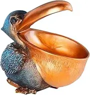 Big Mouth Pelican Key Bowl, Resin Toucan Figure Key Storage Holder Desktop Candy Dish Organizer Home Decoration Keys Phone Accessories Storage-Golden