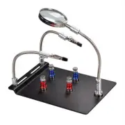 Magnetic Soldering Station with 3X Magnifier Helping Third Hands Flexible Arms