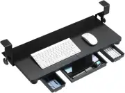 Keyboard Tray under Desk with Drawer,26.77" X 11.81" Keyboard Tray Large Size wi