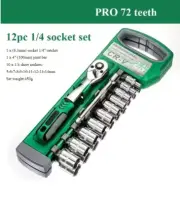 Ratchet Socket Wrench Set 1/4 3/8 1/2 Combination Motorcycle Car RepairHandtools