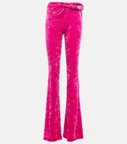 [Versace] Versace Flared velvet pants AU 16 pink