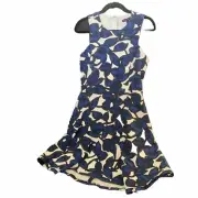 Banana Republic Blue Leaf Design With White Background New With Tags Dress