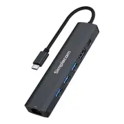 Simplecom USB-C SuperSpeed 6-in-1 Multiport Docking Station (CHN560)