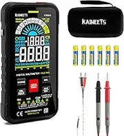 KAIWEETS Digital Multimeter Voltmeter Smart Electrical Tester Measures Voltage Current Resistance Continuity Duty-Cycle Capacitance Temperature Frequency Auto Ranging 10000 Counts TRMS