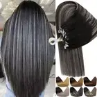 14"-24'' Micro Beads Ring Loop Human Remy Hair Extensions Double Drawn Balayage