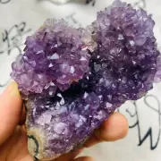 225gNatural Amethyst Geode Mineral Specimen Crystal Quartz Energy Decoration