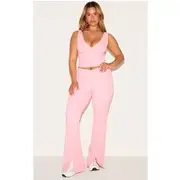 Shape Candy Pink Sculpt Active V Waist Split Front Flare Pants, Candy Pink