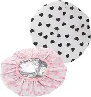 BIUDECO Heat Shield Sauna Hat for Women 2 Pcs Tin Foil Hair Cap Self-heating Deep Conditioning for Long Hair Bathing