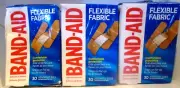 3 boxes BAND-AID Bandages Flexible Fabric Assorted Sizes 30 Each 90 Total READ