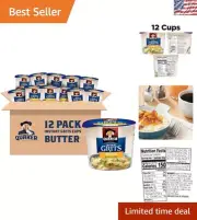 Nutritious Butter Instant Grits, 12 Convenient Cups for On-the-Go Breakfast