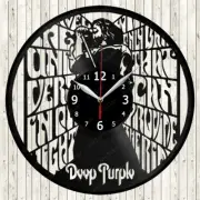 Deep Purple Vinyl Record Wall Clock Decor Handmade 2245