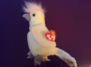Ty Beanie Baby KuKu the Cockatoo White Bird Swing Tush Tag Errors Tush Tag Stamp
