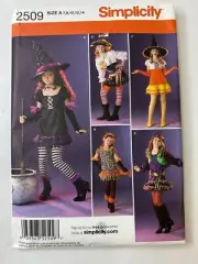 SIMPLICITY SEWING PATTERN 2509 Girls WITCH COSTUMES Sizes 7-14 CUT