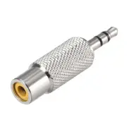 3.5mm Male to RCA Female Stereo Audio Video Adapter Coupler Converter Zinc Alloy