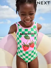 Green/White Checkerboard Swimsuit (3-16yrs) (AJ6223) | $26 - $37