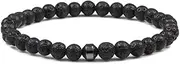 [QJZM] Natural Stone Charms Bracelet Men Handmade Malachite Black Matte Bracelets&Bangles For Women Friendship Jewelry-lava stone_CHINA