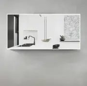 Moonlight 1500mm Led Matte White Shaving Cabinet Mirror - Solid Stone Edge