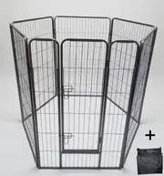 6 Panel 120 cm Heavy Duty Pet Dog Cat Rabbit Playpen Fence With Cover