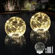 Solar Floating Pool Lights, 5.9" Glow in The Dark Warm White Pool Lights That...