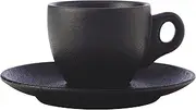 [Maxwell & Williams] Caviar Demi Cup and Saucer, Black, 100 ml (Pack of 4)