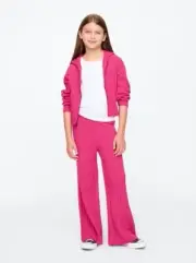 New Gap Kids Girls Pink Cable Knit Hoodie Sweater Pant Set 10 12 CashSoft Zip