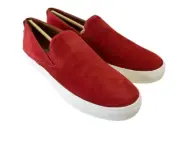 ALLEN EDMONDS Shoes Mens 10 D Crimson Red Suede Sneakers Holden Beach Slip On