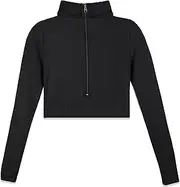 [Tegmk] Girls' Team Basic Turtleneck Long Sleeve Leotard with Durable Snaps, Front Lining, Zipper Back