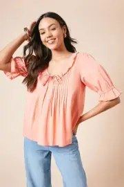 Dorothy Perkins Peach Top Womens Casual Tops