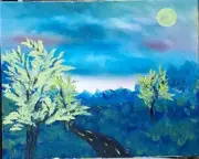 Strange Lands, Acrylic Painting - 16x20 Hand Painted Artwork on Canvas