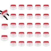 25 Pcs Plastic Spring Cord Lock, Double Hole Stopper, Transparent + Red