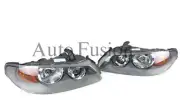 Headlights Pair In Dark Grey For Nissan Pulsar N16 Hatchback (2002-2005)