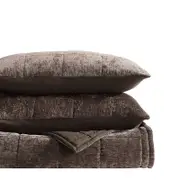 Vera Wang Chenille Box Solid 3 Piece Quilt Set, Queen