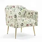FLORAL COLOURFUL POLYESTER FABRIC LOUNGE CHAIR ARMCHAIR EASY CHAIR