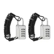 2 Pcs Combination Lock 4 Digit Locker Locks for Luggage Gym Files Cabinet Silver