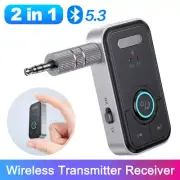 USB Wireless Bluetooth 5.3 Transmitter Receiver 3.5mm 2in1 Audio Adapter Aux Car
