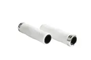 Bianchi Foam MTB BMX eBike City Bicycle Handlebar Grips White w/silver-rings