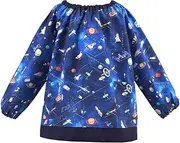 Smock Boys Children Kindergarten Nursery Nursery Long Sleeve 120-130cm Future Planet Exploration and Spaceship Colorful Candy Style N1185520