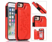 For iPhone 7/8/SE2/SE3 Leather Cover Wallet - Red