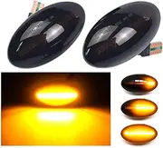 Dynamic LED Turn Signal Side Marker Light For Mini Cooper R50 R53 2002-2006 For Mini Cooper R52 2004-2008 LED Side Repeater Lamp(Dynamic Smoked Black)