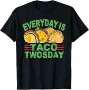 [X.Style] Vintage Everyday is Taco Twosday Boys Girls Kids Birthday ds1598 T-Shirt (S) Black